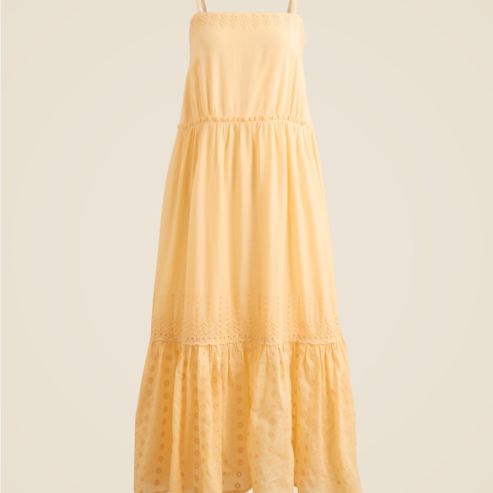 J. Crew Butter Yellow Spaghetti Strap Maxi Dress